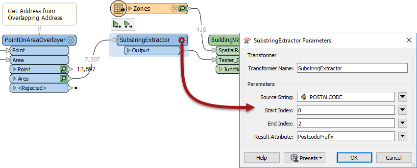 Setting SubstringExtractor parameters